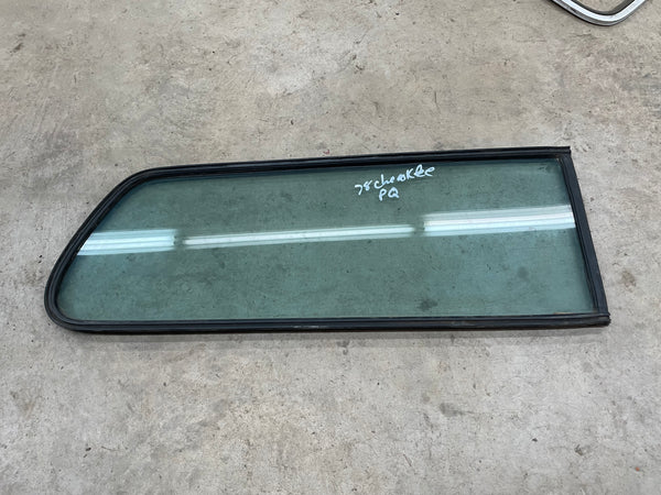 FSJ Cherokee 2 Door (74-83) Passenger Side Rear Quarter Glass Clear - Missing Wing Window