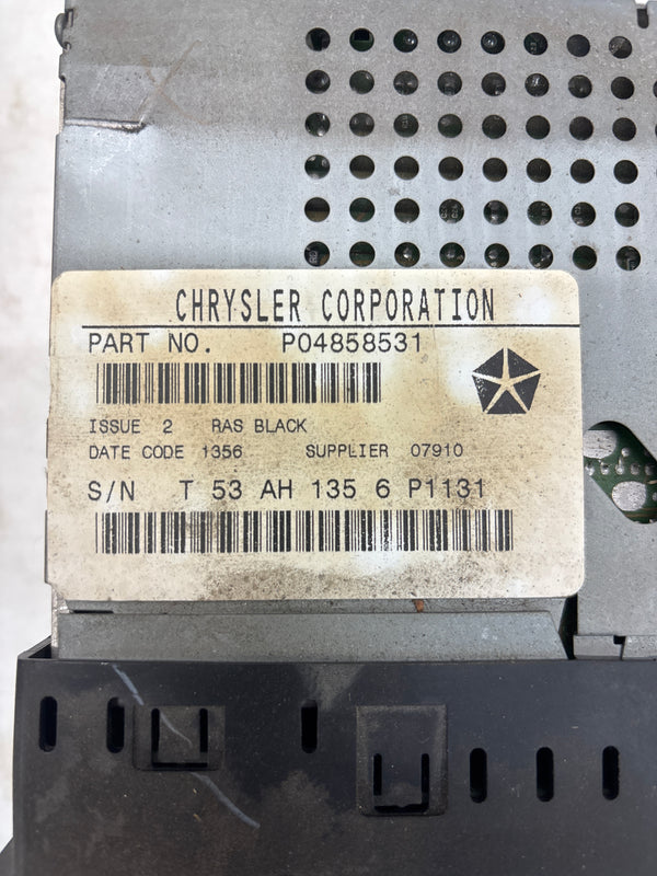 04858531 AM/FM Cassette Radio (RAS) for Jeep Cherokee XJ (97), Wrangler TJ (97-98)