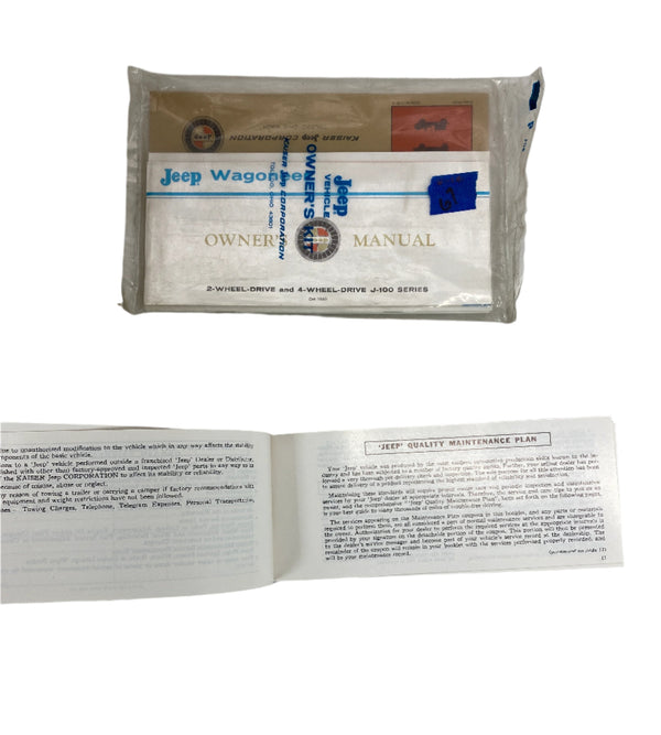 1967 UNOPENED Jeep Wagoneer J-100 Owner's Manual OM-1060 1