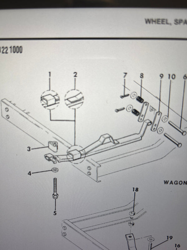 5364910 Underbody Spare Tire Carrier for Jeep Grand Wagoneer SJ 84-91