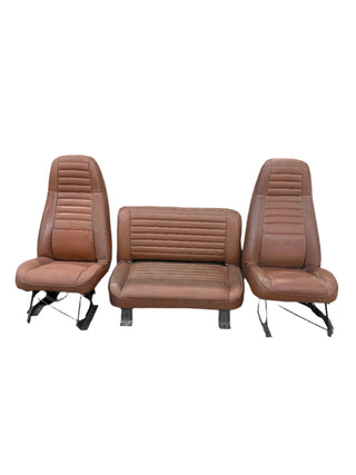 Jeep CJ Front and Rear Seat Set for 76-86 - Nutmeg Vinyl EB Style