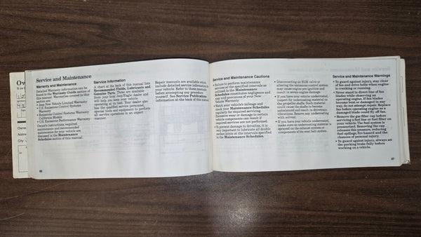 1988 Jeep 4x4 XJ Cherokee Wagoneer Owner's Manual