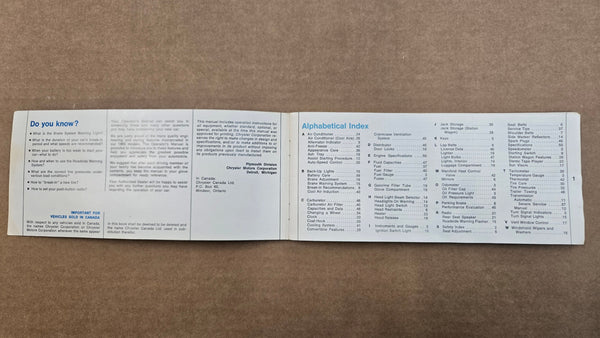 1969 Plymouth Satellite Operator's Manual