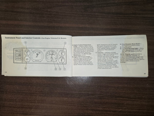 1987 Jeep 4x2 MJ Comanche Owner's Manual