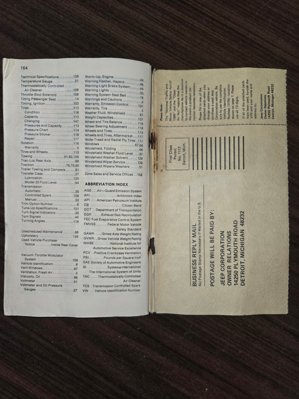 1978 Jeep CJ5 CJ7 Cherokee Wagoneer Truck Manual Set