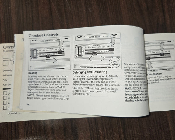 1987 Jeep 4x2 MJ Comanche Owner's Manual