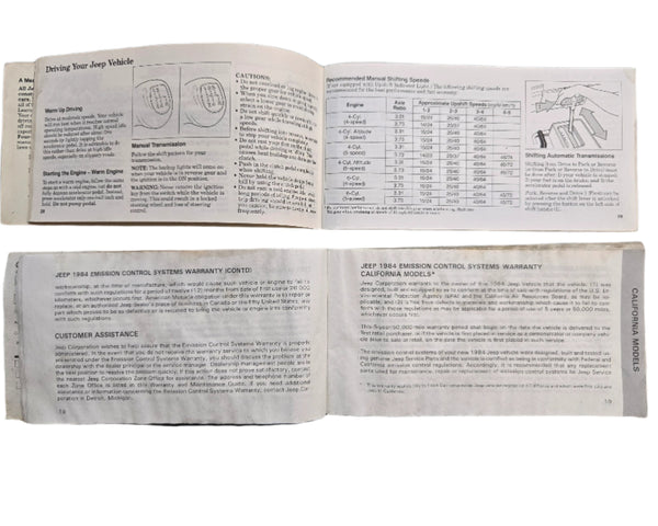 1984 Jeep XJ Cherokee Wagoneer Manual Set (Blemished)
