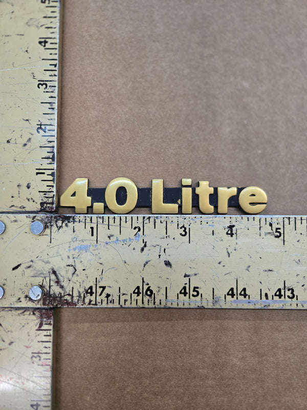 4.0 Litre GOLD Emblem for Cherokee XJ (87-96) Rear Hatch