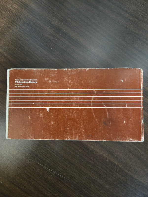1987 Jeep 4x2 MJ Comanche Owner's Manual