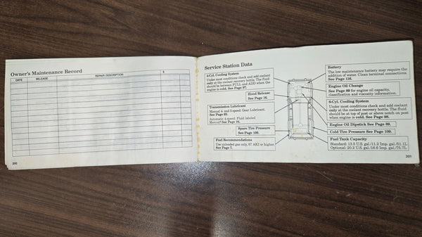 1988 Jeep 4x4 XJ Cherokee Wagoneer Owner's Manual
